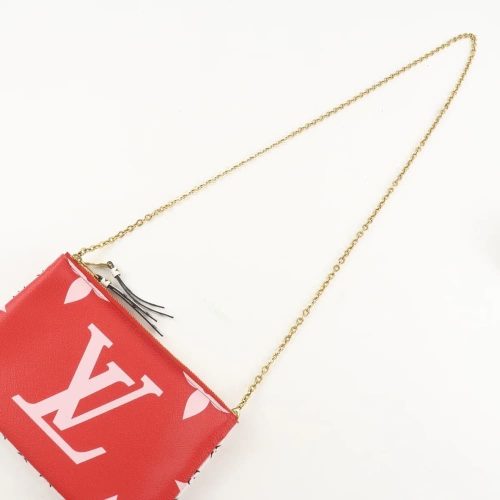 Louis Vuitton GIANT Monogram Red Pink Double Zip Pochette LIMITED EDITION Bag - Thumbnail 7