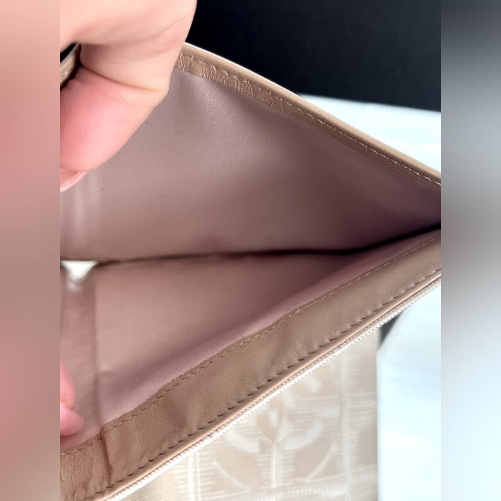 CHANEL New Travel Line Beige Nylon Leather CC Coco Chanel Beige Wallet NIB - Thumbnail 12