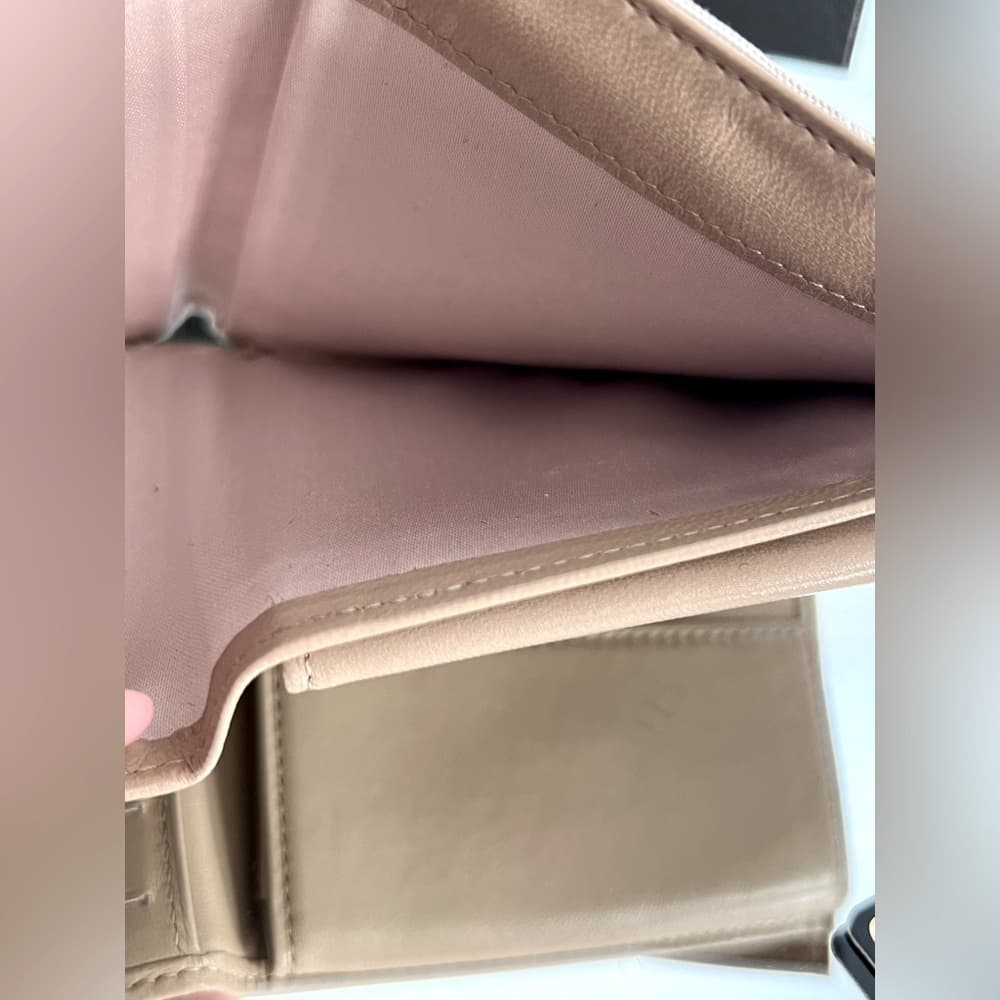 CHANEL New Travel Line Beige Nylon Leather CC Coco Chanel Beige Wallet NIB - Thumbnail 13
