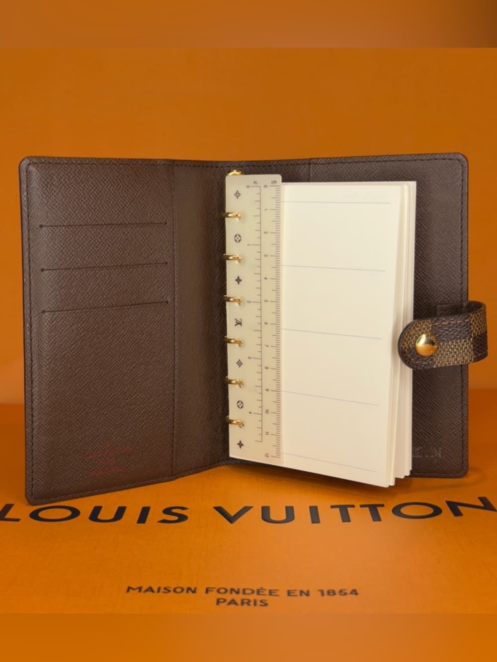 Louis Vuitton PM Agenda Damier Ebene Planner Organizer Notebook Cover Wallet - Thumbnail 6