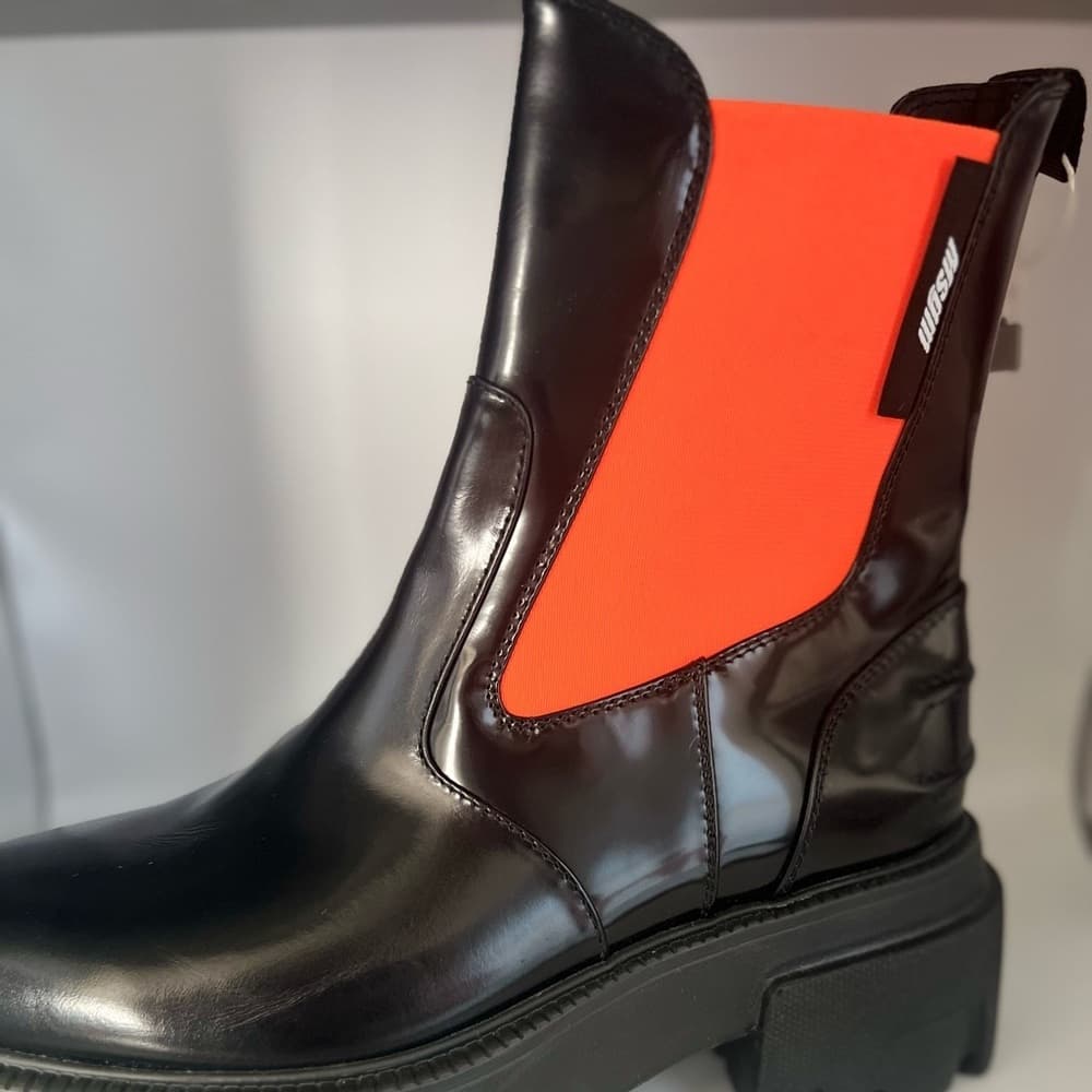 MSGM Stivale DONNA BLACK Chunky Lug Boot Highlight ORANGE EU 40 Brand NEW - Thumbnail 11