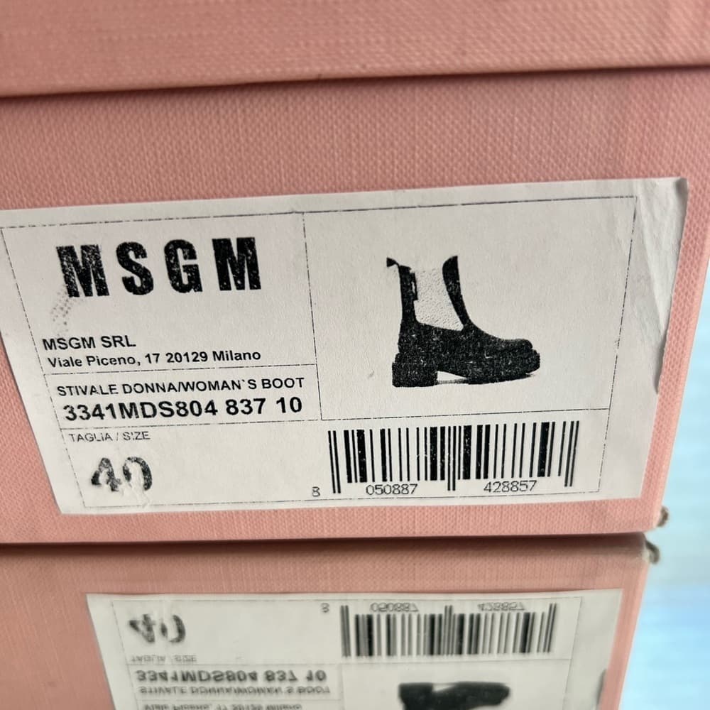 MSGM Stivale DONNA BLACK Chunky Lug Boot Highlight ORANGE EU 40 Brand NEW - Thumbnail 9