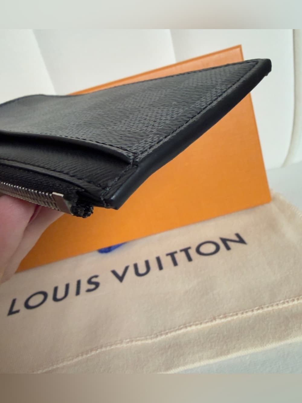 Louis Vuitton Damier Graphite Coin Card Holder Zipper Card Wallet Box & Dust Bag - Thumbnail 7