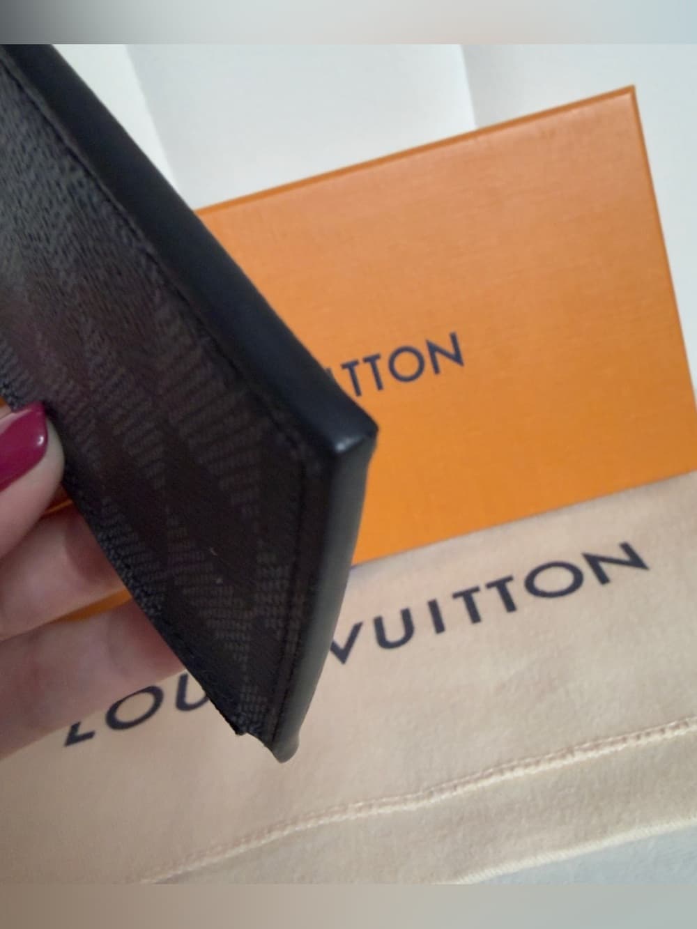 Louis Vuitton Damier Graphite Coin Card Holder Zipper Card Wallet Box & Dust Bag - Thumbnail 8