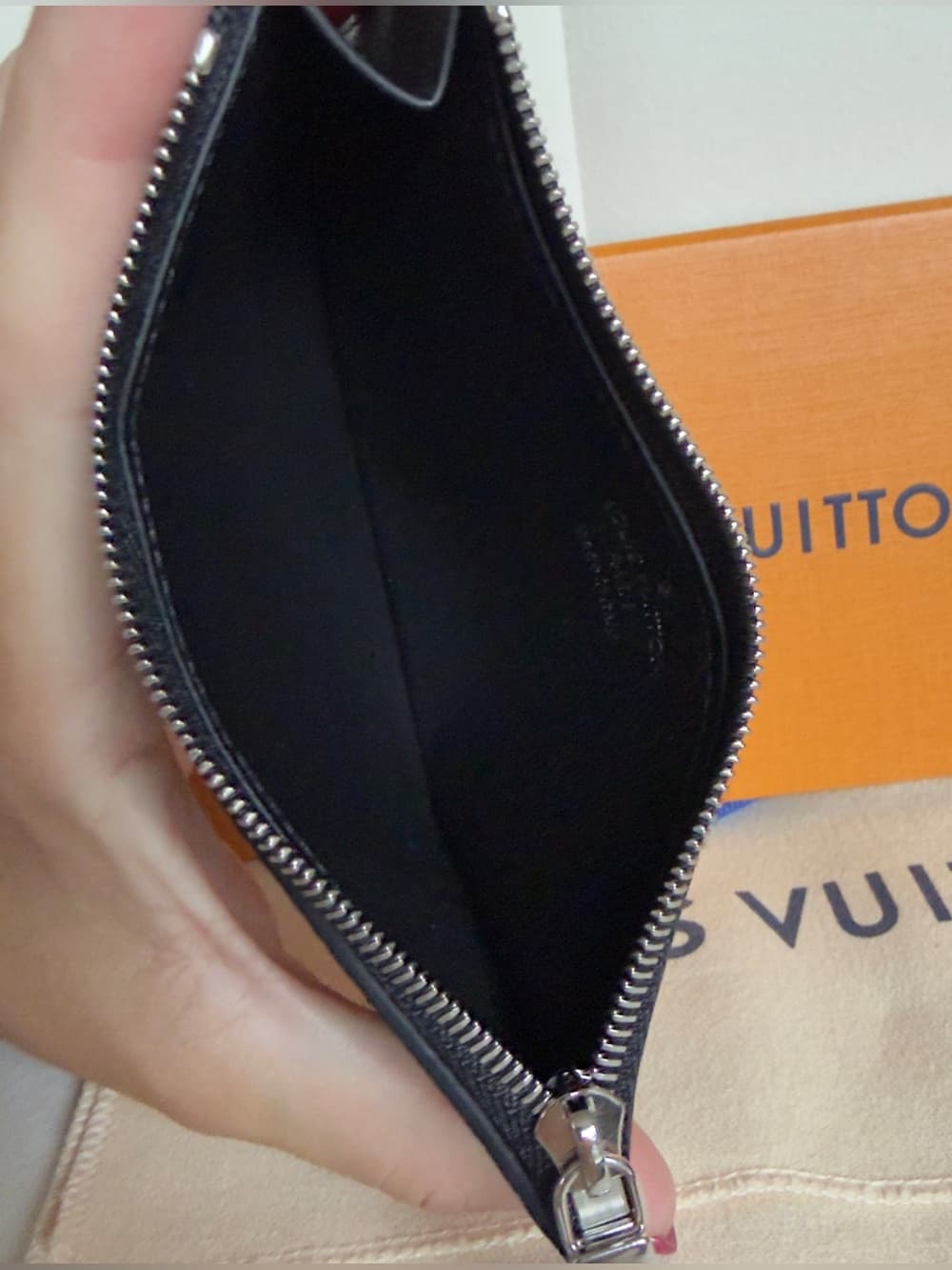 Louis Vuitton Damier Graphite Coin Card Holder Zipper Card Wallet Box & Dust Bag - Thumbnail 5