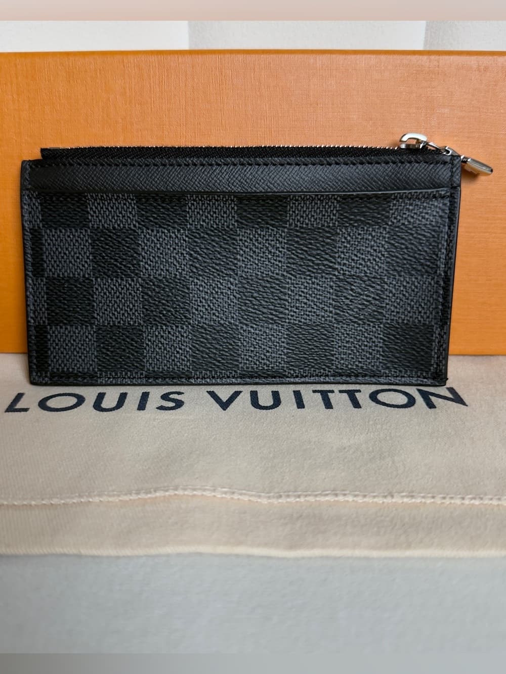 Louis Vuitton Damier Graphite Coin Card Holder Zipper Card Wallet Box & Dust Bag - Thumbnail 13