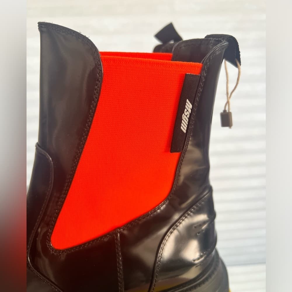 MSGM Stivale DONNA BLACK Chunky Lug Boot Highlight ORANGE EU 40 Brand NEW - Thumbnail 6