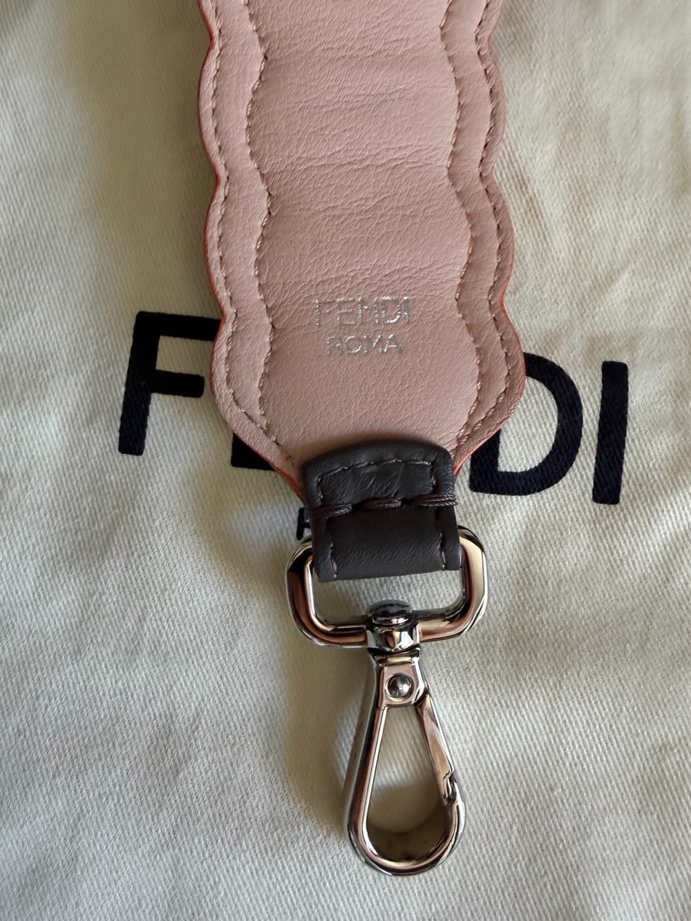Fendi Shoulder Bag Strap You Floral Studded Scalloped Leather Handbag Strap - Thumbnail 8