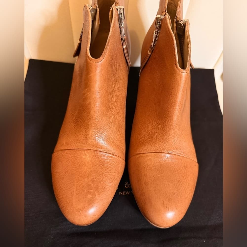 Rag & Bone Margot Cognac Tan Brown Leather Ankle Booties size EU 38.5 - Thumbnail 4