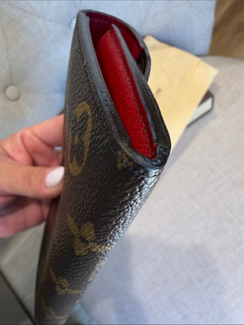 LOUIS VUITTON Portefeuille EMILIE WALLET MONOGRAM CANVAS ROUGE RED Box Dust Bag - Thumbnail 6