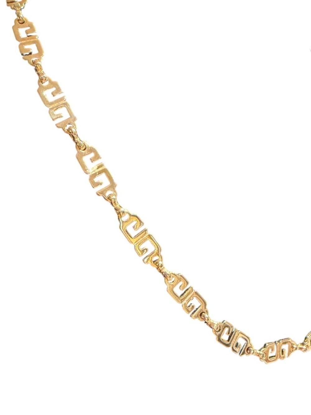 GIVENCHY Vintage Gold Plated Double G Greek Key Link Choker Necklace Stamp Paris - Thumbnail 3