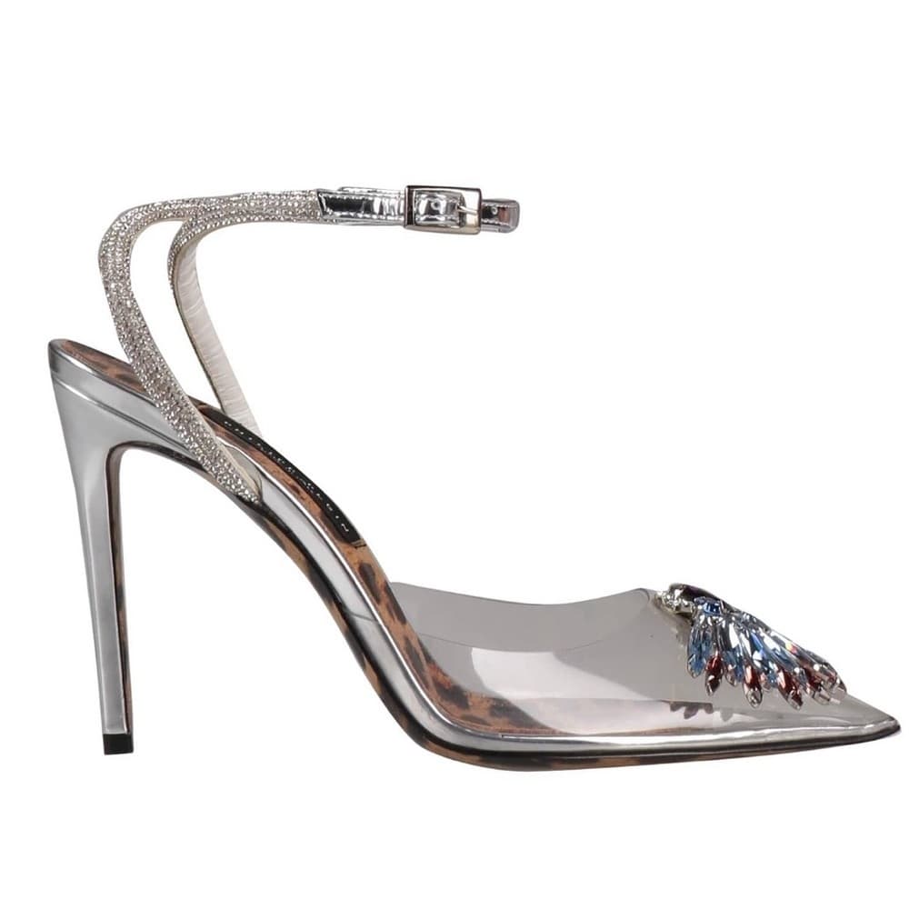 NEW PHILIPP PLEIN Decollete Silver Crystal Clear PVC Skull High Heels EU 39 - Thumbnail 5