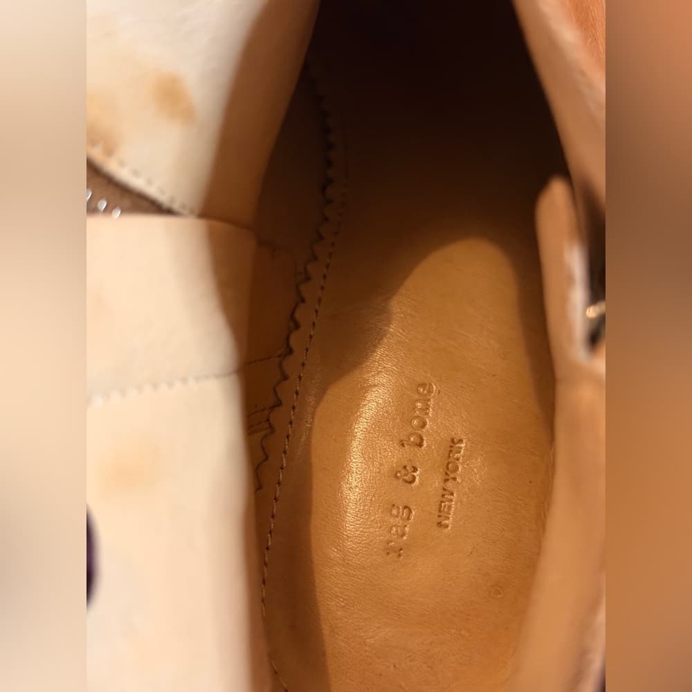 Rag & Bone Margot Cognac Tan Brown Leather Ankle Booties size EU 38.5 - Thumbnail 6