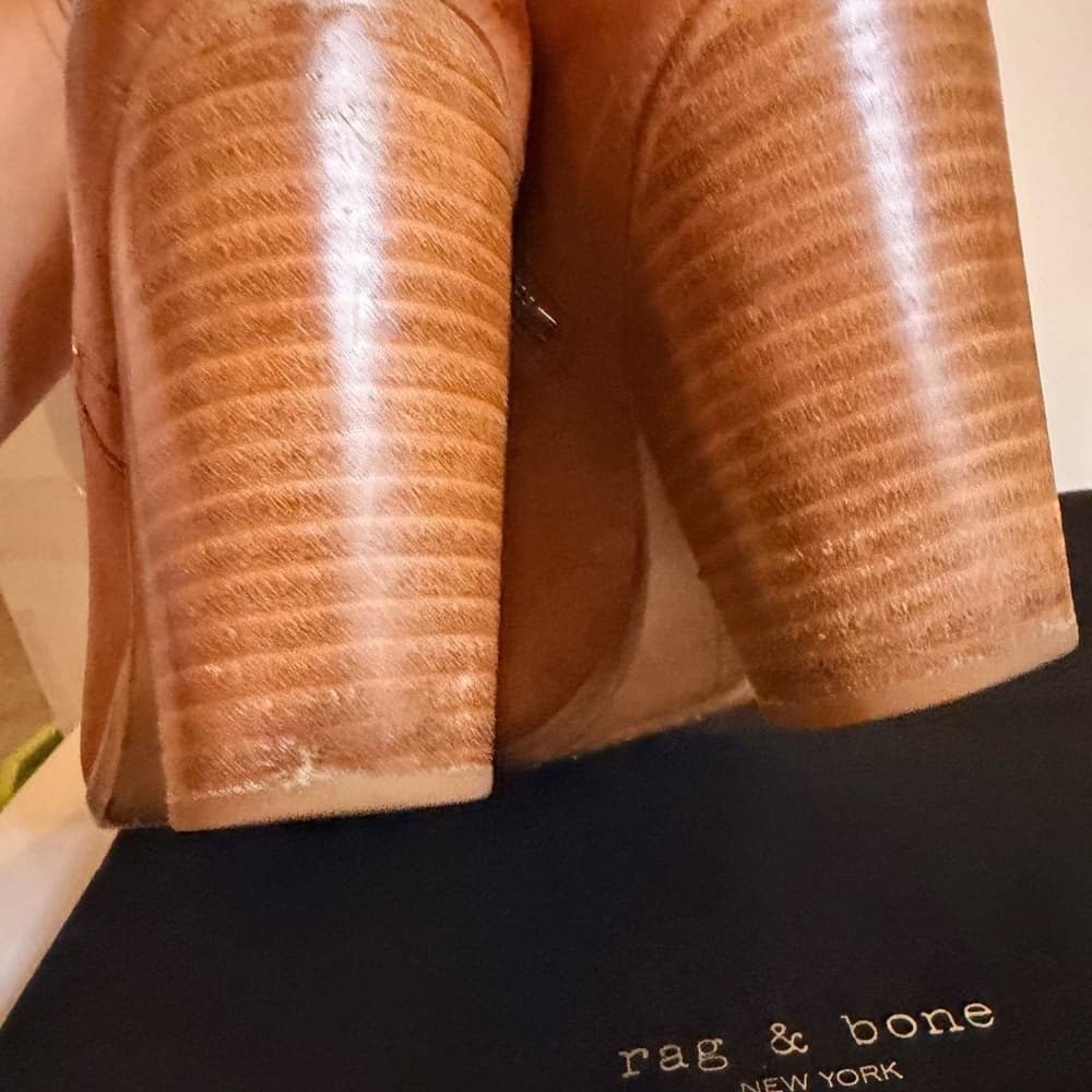 Rag & Bone Margot Cognac Tan Brown Leather Ankle Booties size EU 38.5 - Thumbnail 10