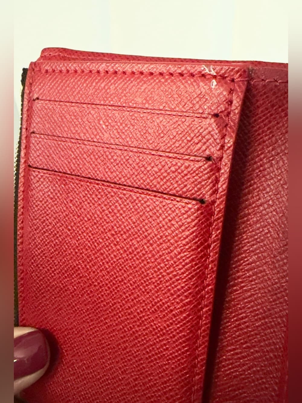 Louis Vuitton Victorine Wallet Damier Ebene Cerise Red RFID 2022 w Box Dust Bag - Thumbnail 9