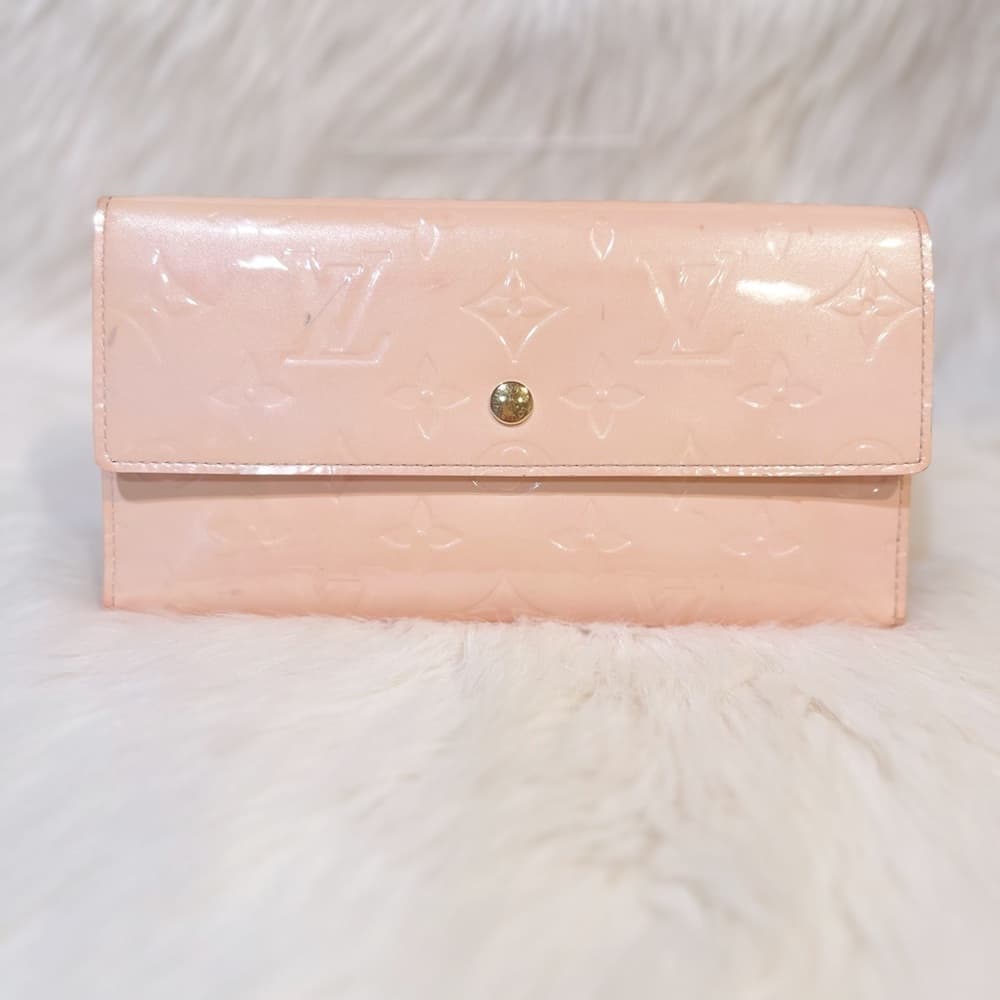 LOUIS VUITTON Rose Florentine Vernis Porte Trésor International Card Wallet COA - Thumbnail 2