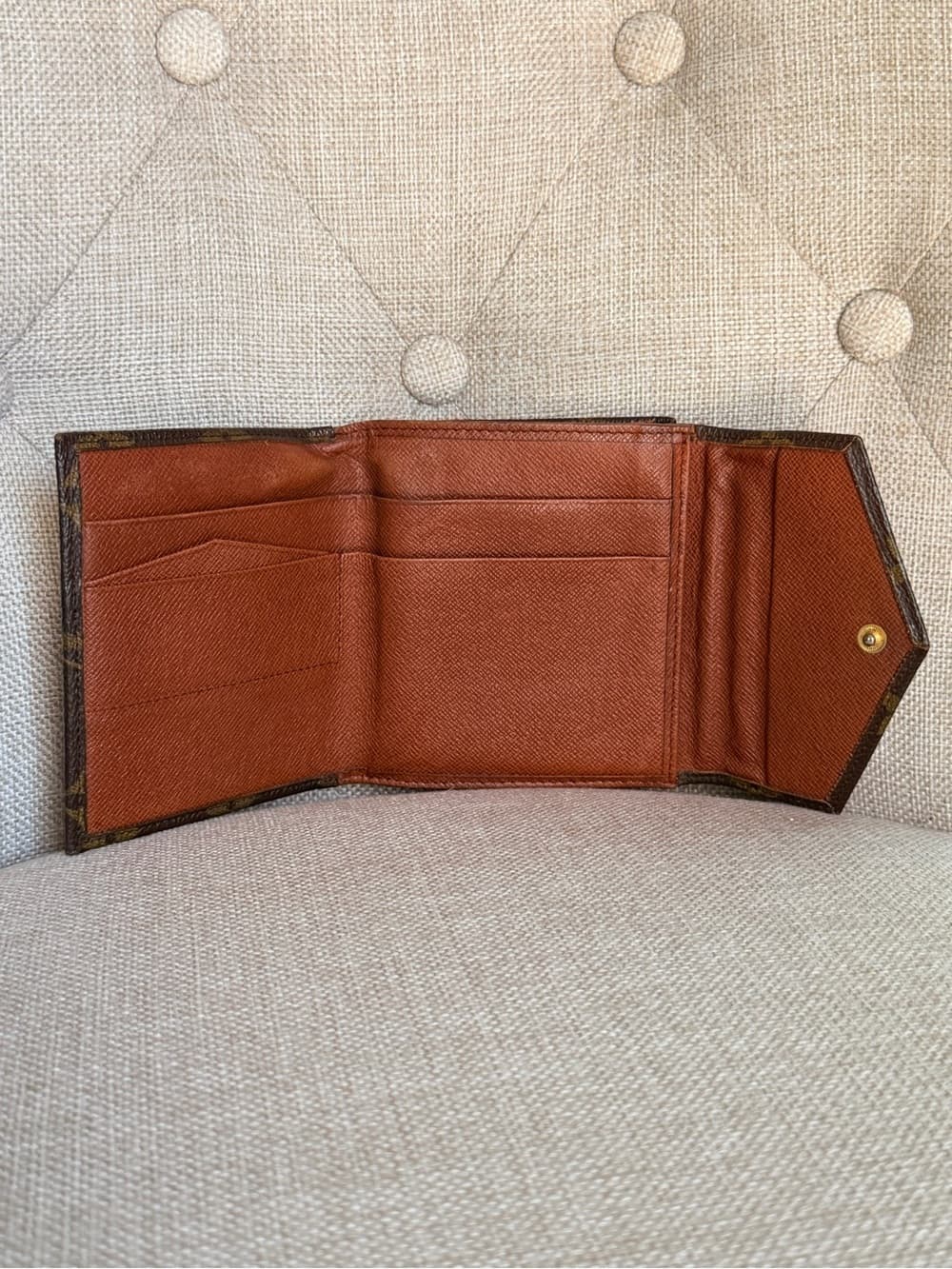 Louis Vuitton Vintage Monogram Elise Compact Bifold Coin Wallet 1990 France - Thumbnail 3