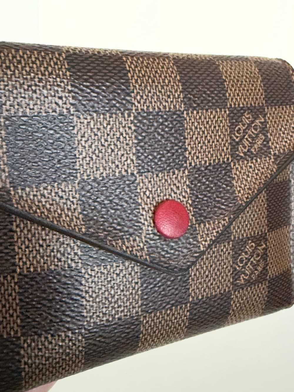 Louis Vuitton Victorine Wallet Damier Ebene Cerise Red RFID 2022 w Box Dust Bag - Thumbnail 15