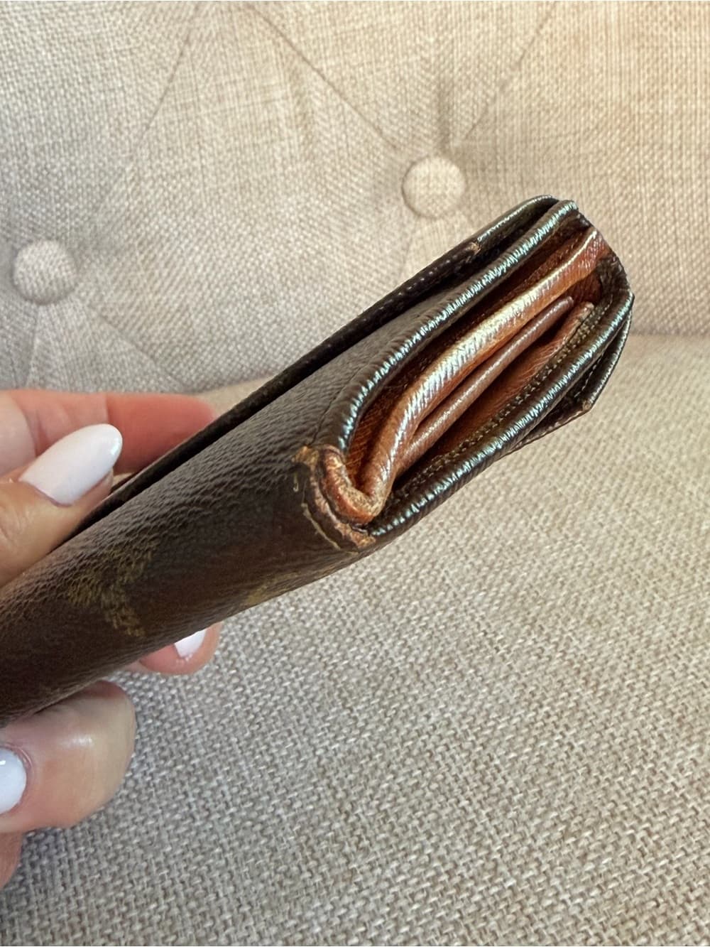 Louis Vuitton Vintage Monogram Elise Compact Bifold Coin Wallet 1990 France - Thumbnail 8