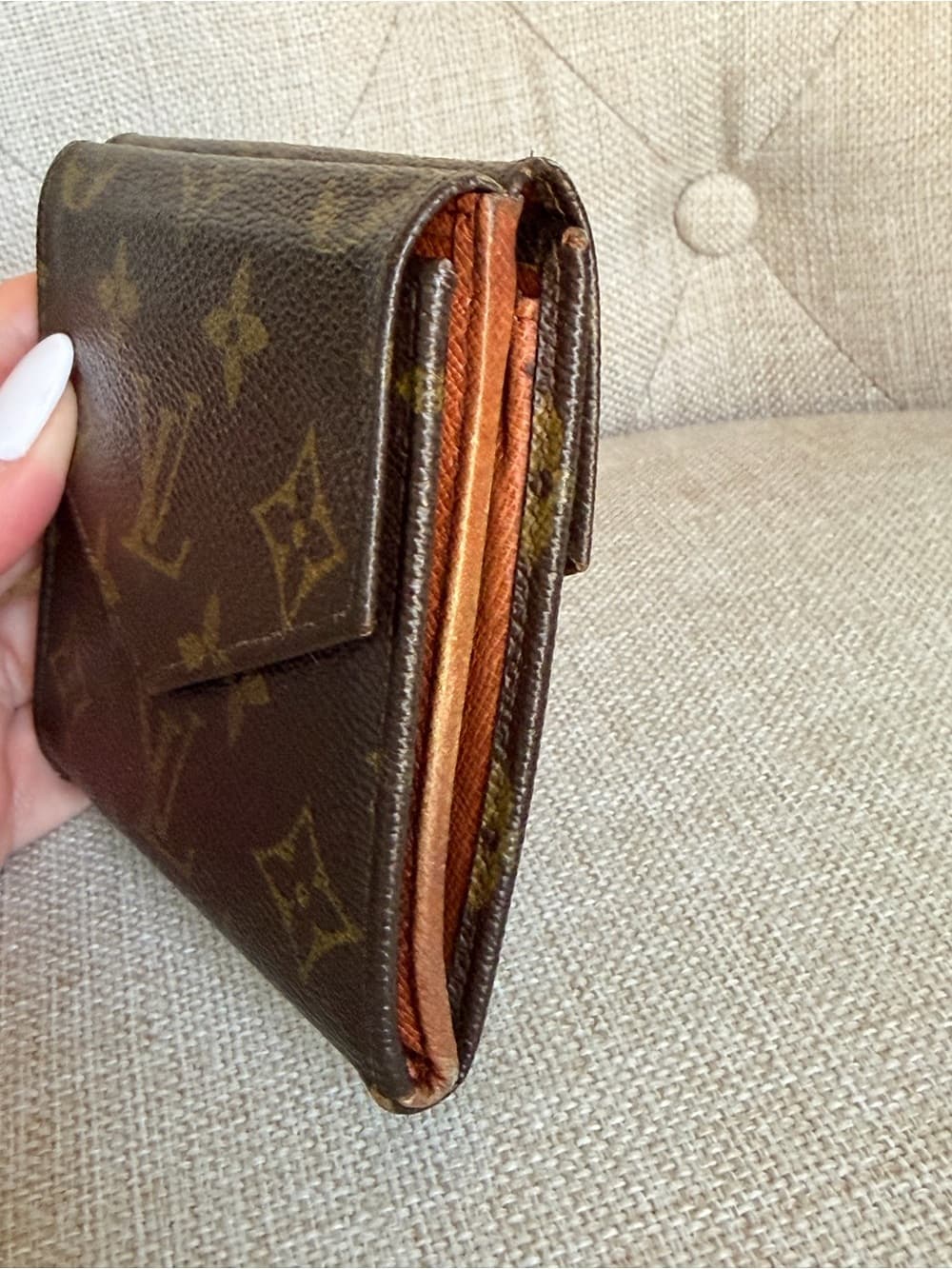 Louis Vuitton Vintage Monogram Elise Compact Bifold Coin Wallet 1990 France - Thumbnail 9