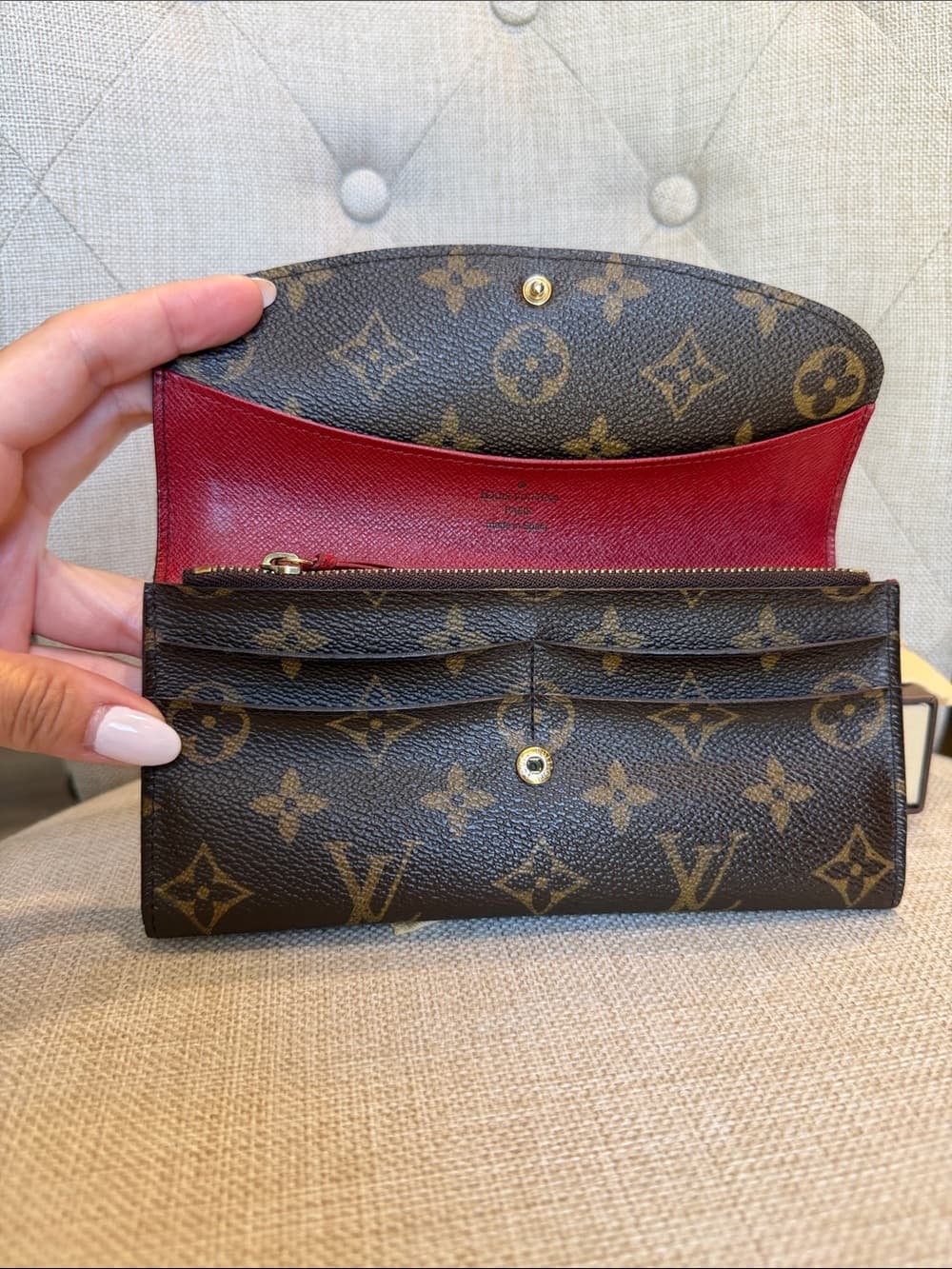 LOUIS VUITTON Portefeuille EMILIE WALLET MONOGRAM CANVAS ROUGE RED Box Dust Bag - Thumbnail 8