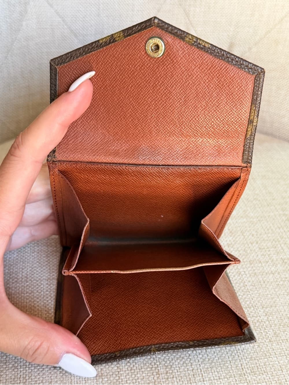 Louis Vuitton Vintage Monogram Elise Compact Bifold Coin Wallet 1990 France - Thumbnail 11