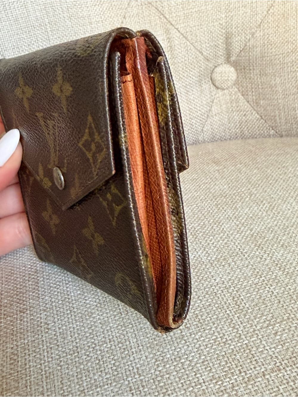 Louis Vuitton Vintage Monogram Elise Compact Bifold Coin Wallet 1990 France - Thumbnail 10