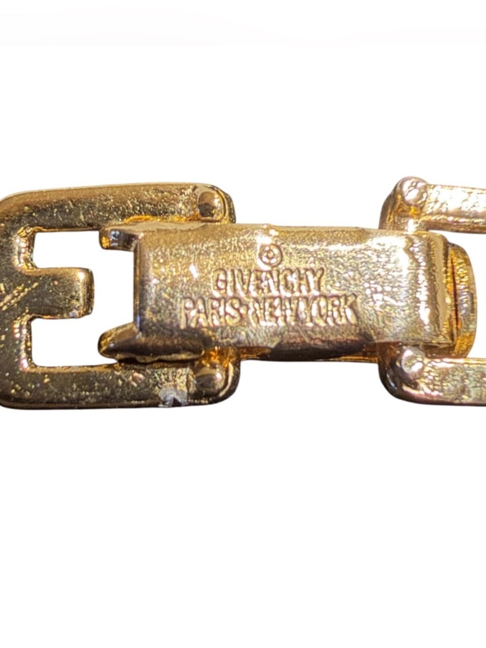 GIVENCHY Vintage Gold Plated Double G Greek Key Link Choker Necklace Stamp Paris - Thumbnail 7