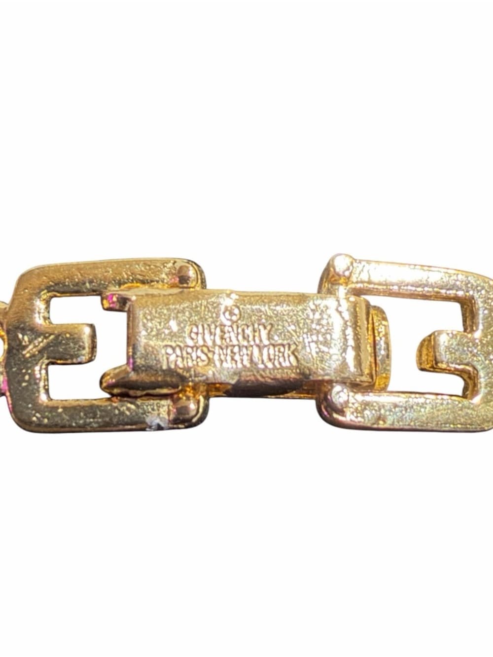 GIVENCHY Vintage Gold Plated Double G Greek Key Link Choker Necklace Stamp Paris - Thumbnail 6