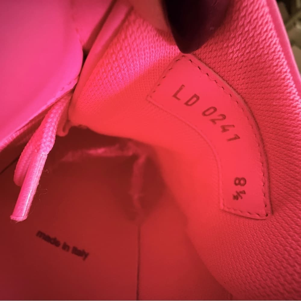Louis Vuitton Luxembourg Monogram Embossed Pink Leather Sneakers Men’s 8.5 RARE - Thumbnail 12