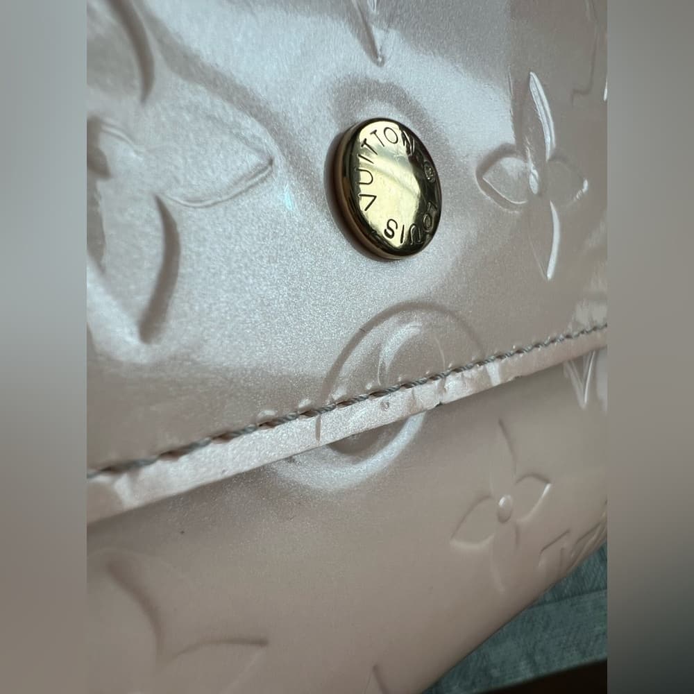 LOUIS VUITTON Rose Florentine Vernis Porte Trésor International Card Wallet COA - Thumbnail 11