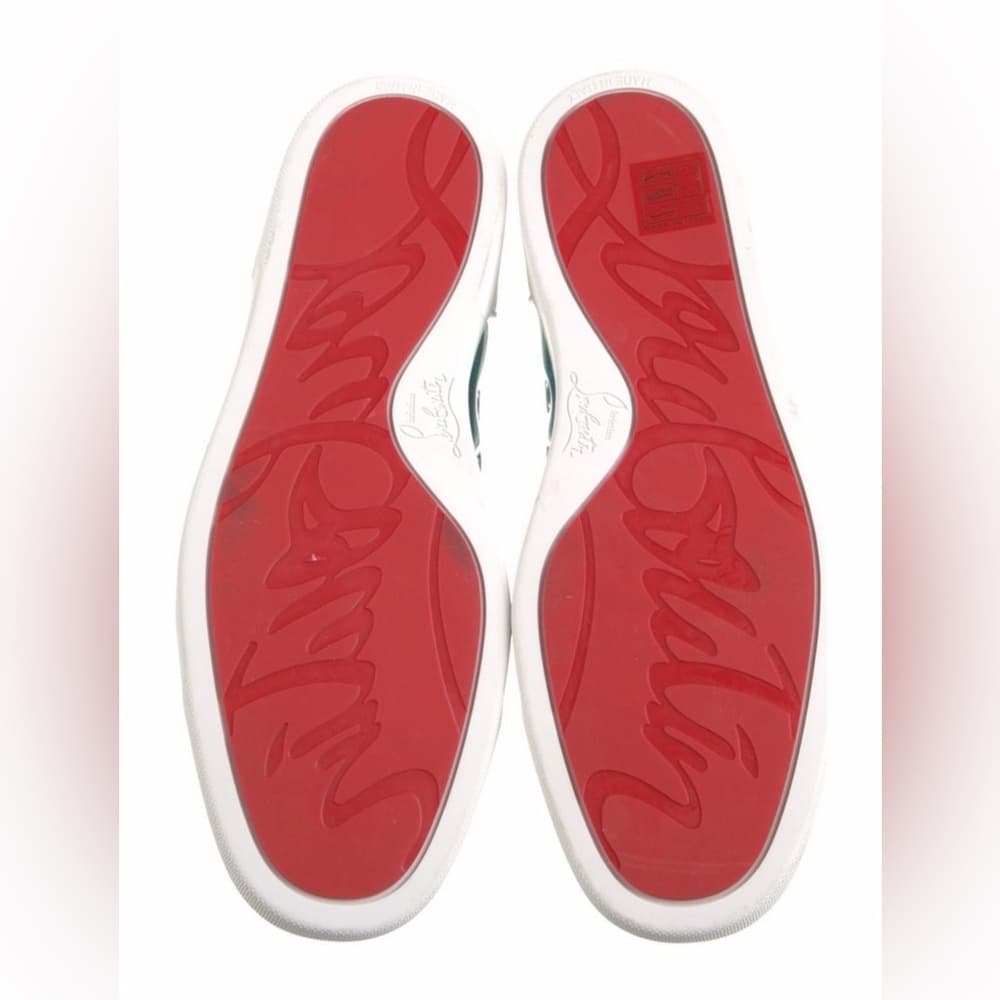 $995 CHRISTIAN LOUBOUTIN Patent Leather Blue Psychic Fun Hi Top Sneakers 41 EU 8 - Thumbnail 5
