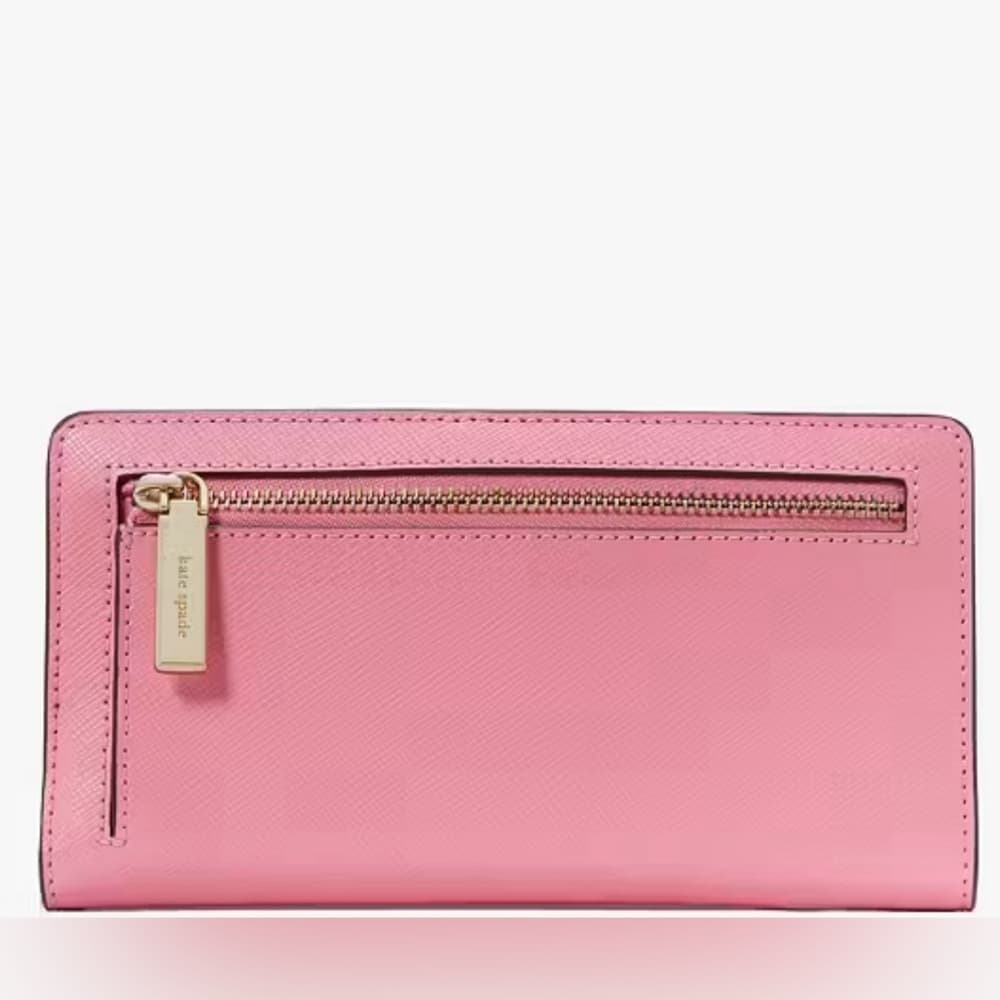 NEW 🦋 KATE SPADE Madison Large Slim Bifold Snap Card Coin Wallet Blossom Pink - Thumbnail 2