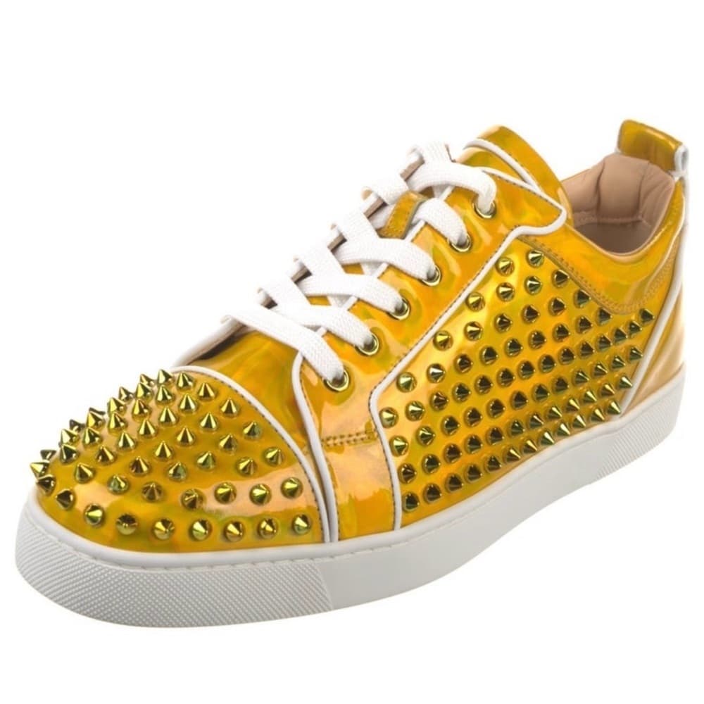 $995 CHRISTIAN LOUBOUTIN Patent Leather Psychic SPIKES Low-Tops 42.5 EU 9.5 US - Thumbnail 2