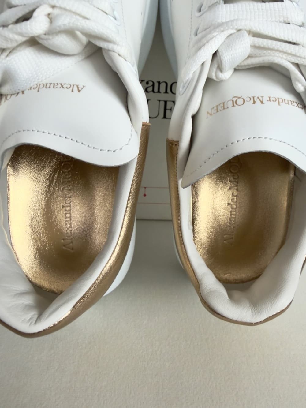 Alexander McQueen Oversized Larry Sneaker White Gold Men’s Leather 41 8 in Box - Thumbnail 7