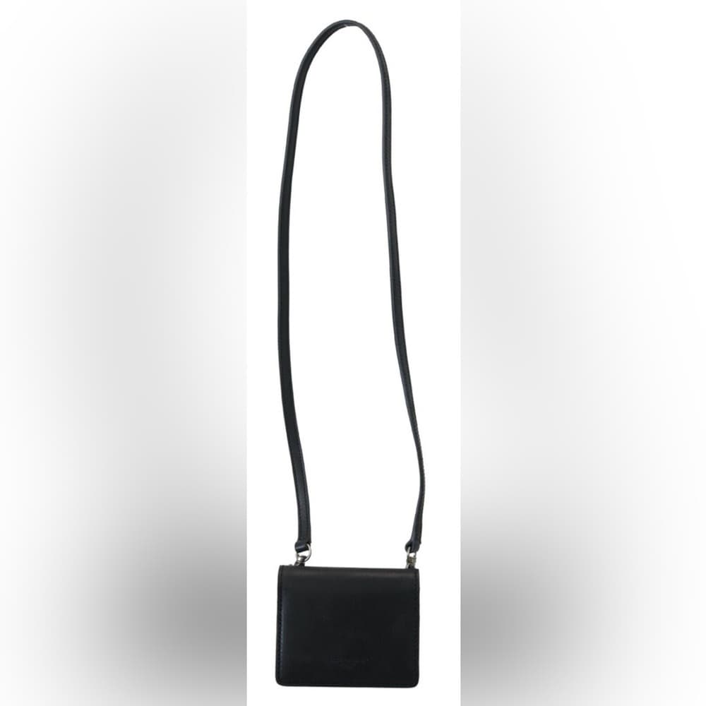 NEW DOLCE GABBANA D&G BLACK LEATHER CARD Crossbody Strap Wallet Shoulder Bag - Thumbnail 5