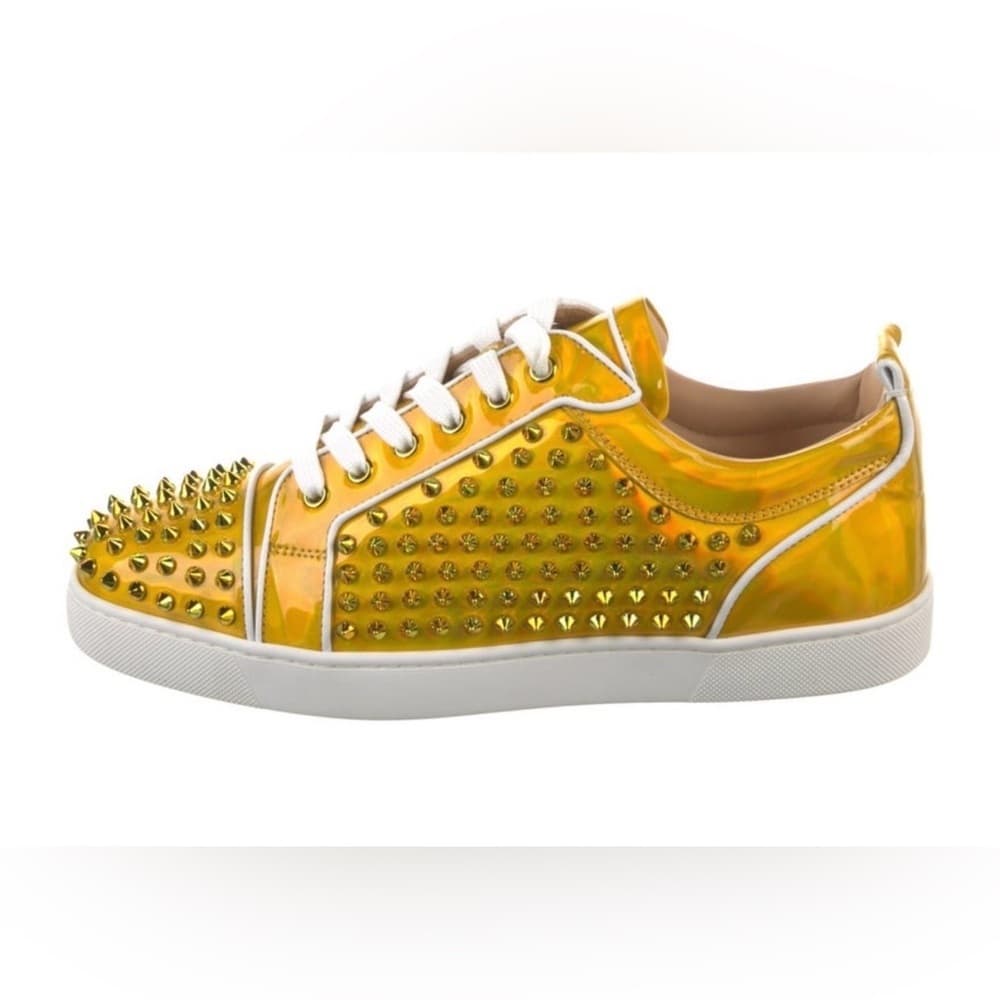 $995 CHRISTIAN LOUBOUTIN Patent Leather Psychic SPIKES Low-Tops 42.5 EU 9.5 US - Thumbnail 3