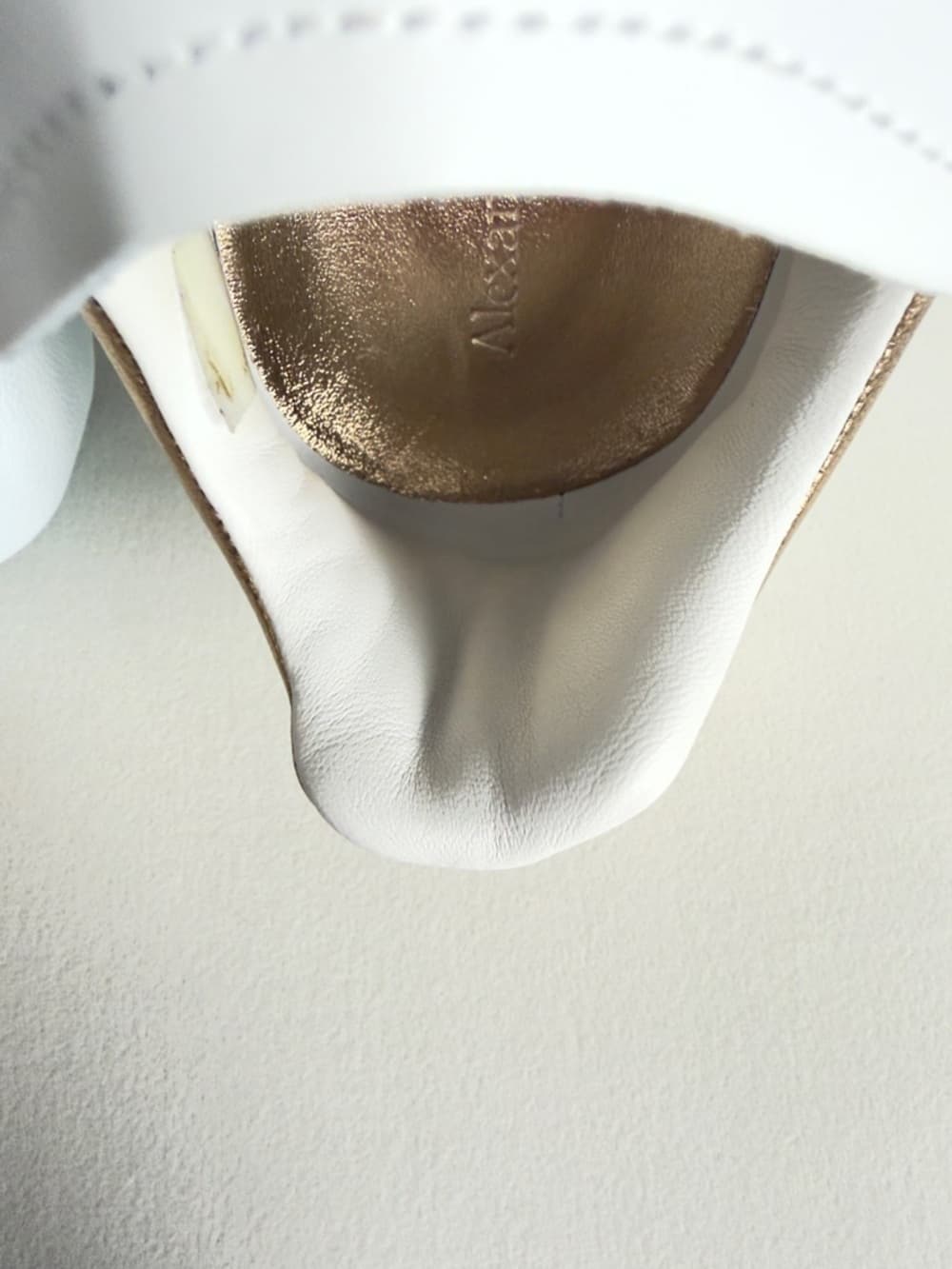 Alexander McQueen Oversized Larry Sneaker White Gold Men’s Leather 41 8 in Box - Thumbnail 9