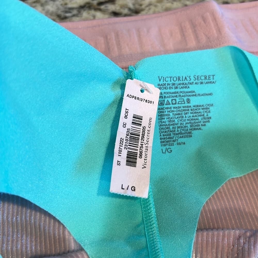 NEW 🌟 VICTORIAS SECRET PINK 2 pack size Large you get 1 thong 1 cheekster NEW - Thumbnail 6