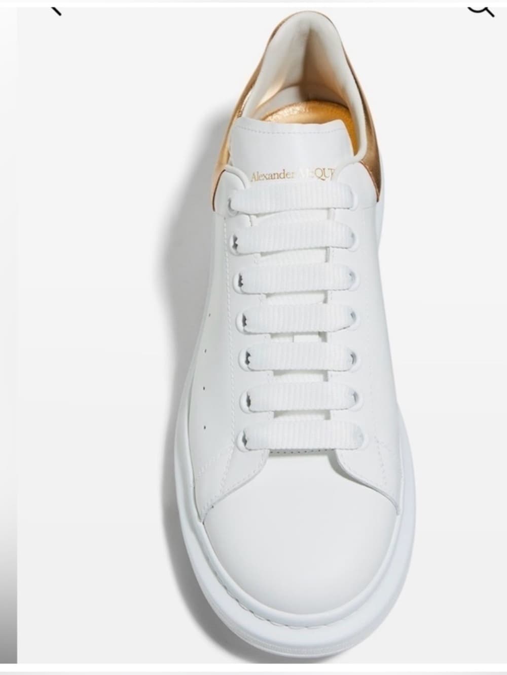 Alexander McQueen Oversized Larry Sneaker White Gold Men’s Leather 41 8 in Box - Thumbnail 3
