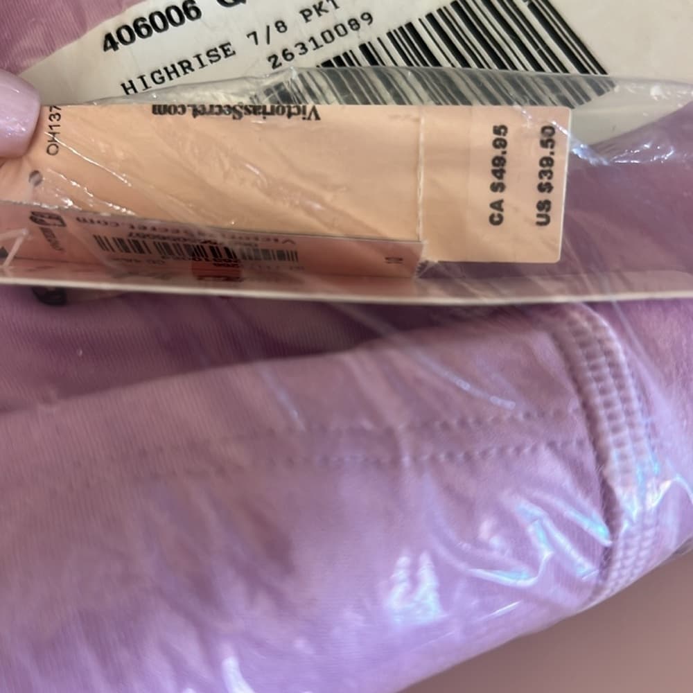 NEW 🎉 Victorias Secret High Rise Studio 7/8 Legging Yoga Workout Lilac Pink 10 - Thumbnail 4