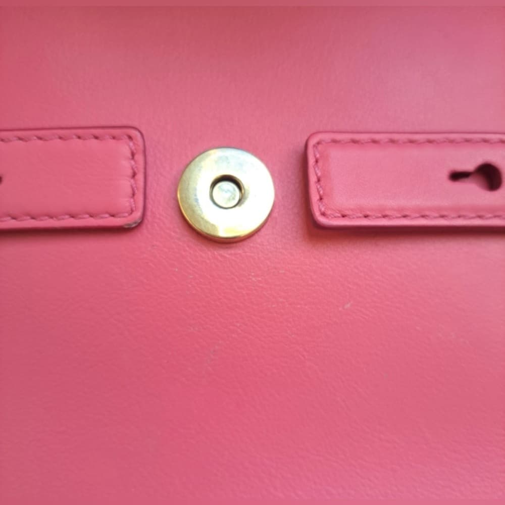 BALMAIN B BUZZ 23 Dark Pink Fringe Leather Gold Metal Hardware Shoulder Handbag - Thumbnail 10
