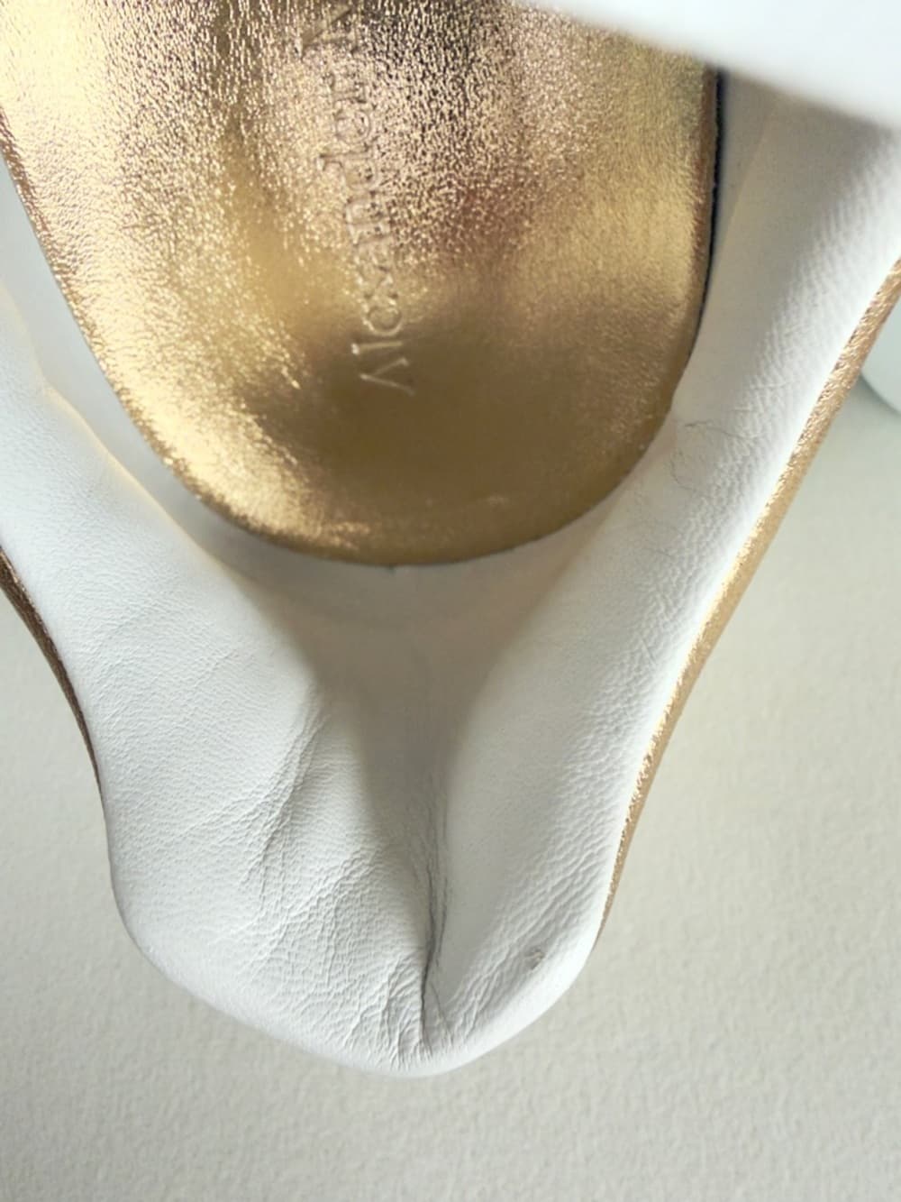 Alexander McQueen Oversized Larry Sneaker White Gold Men’s Leather 41 8 in Box - Thumbnail 8