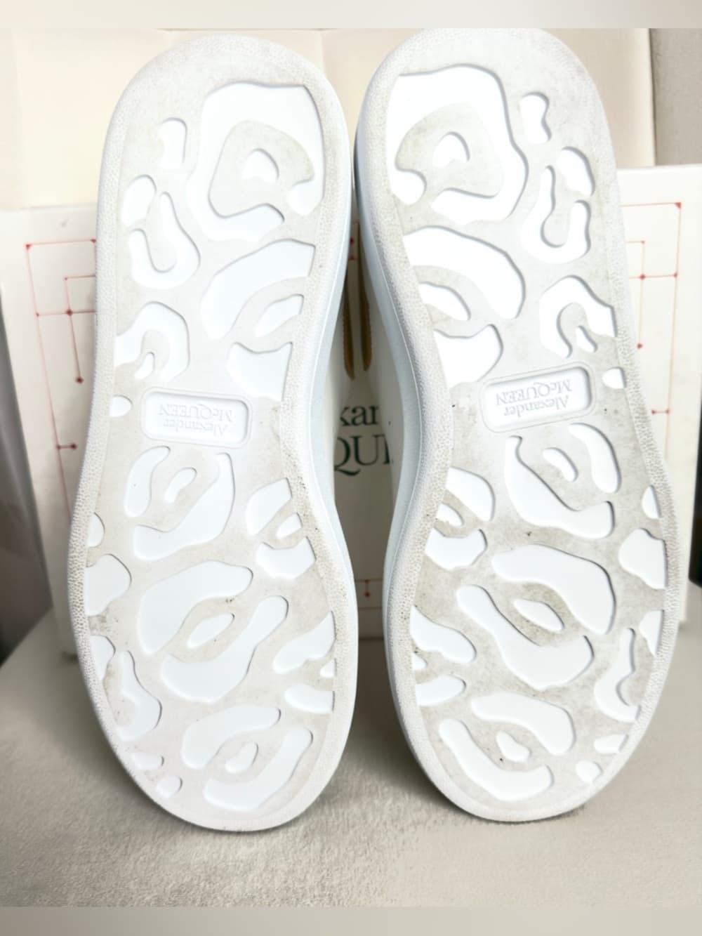 Alexander McQueen Oversized Larry Sneaker White Gold Men’s Leather 41 8 in Box - Thumbnail 11