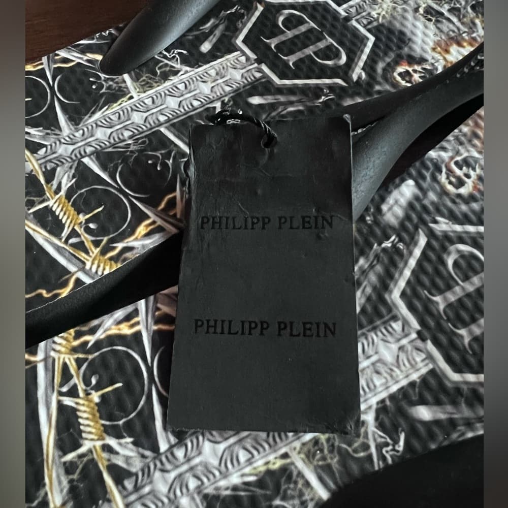 NEW PHILIPP PLEIN RUBBER SLIDES FLIP FLOP SANDALS EUR 40/41 - Thumbnail 5