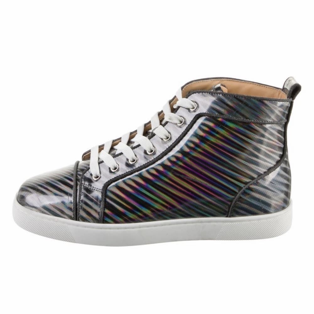 Christian Louboutin ORLATO HOLOGRAM Electro Iridescent Blue Gray Hi Top EU 42 9 - Thumbnail 3
