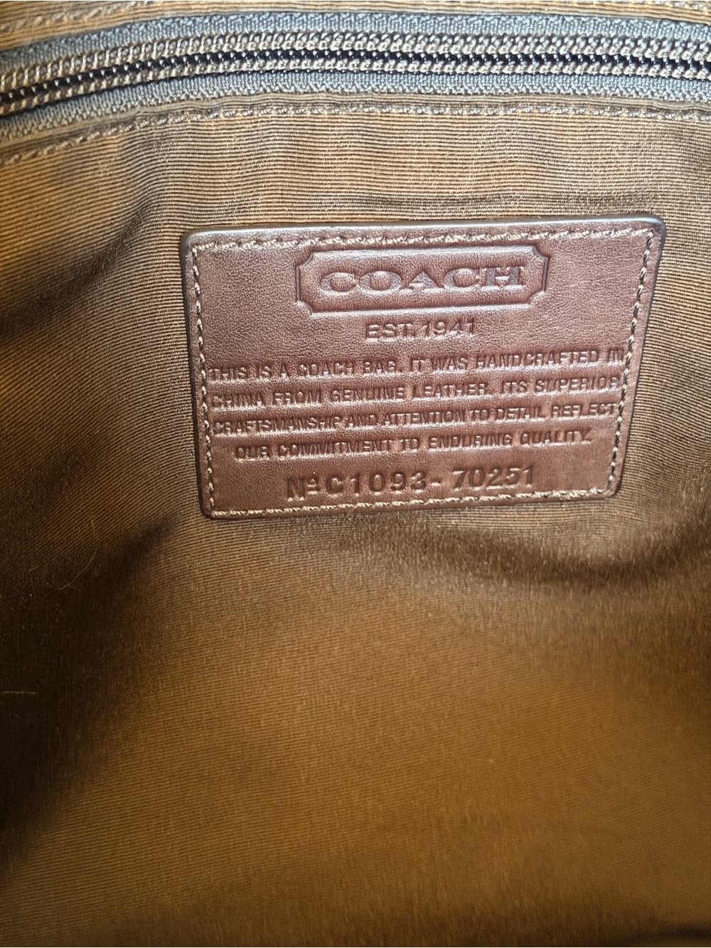 COACH Brown C Logo Stamped Leather Briefcase Laptop Business Shoulder Bag 70251 - Thumbnail 8