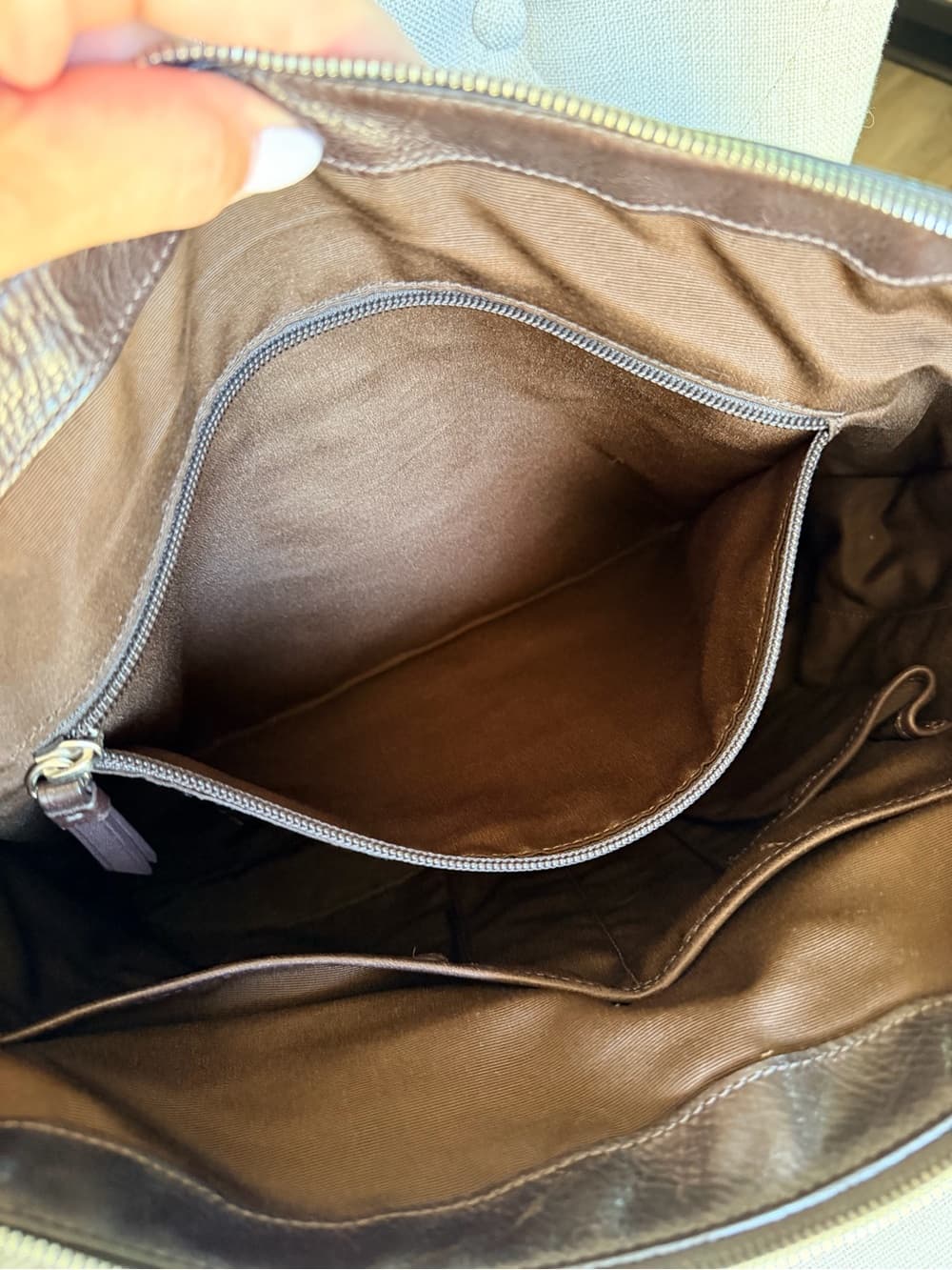 COACH Brown C Logo Stamped Leather Briefcase Laptop Business Shoulder Bag 70251 - Thumbnail 9