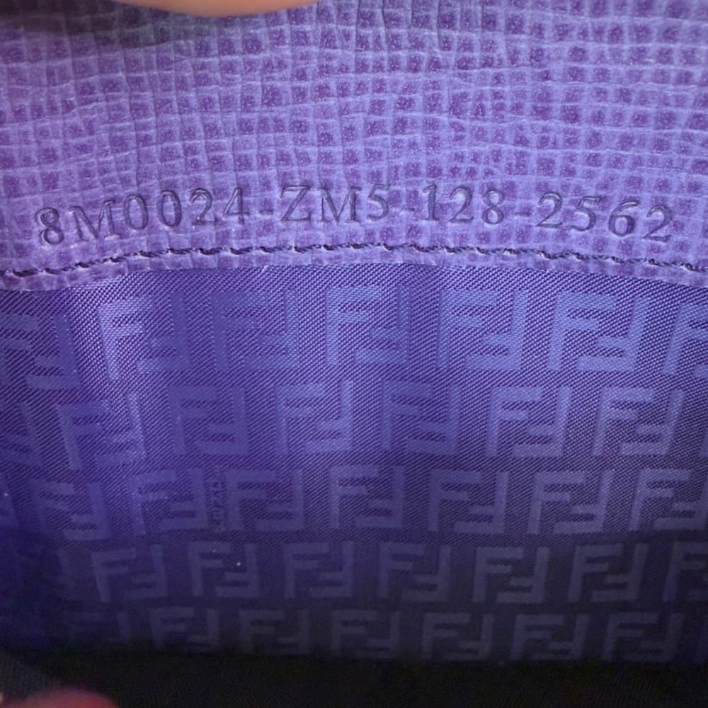 FENDI Zucca Spalmati Vitello Elite Zip Around Wallet Tobacco Viola Purple COA - Thumbnail 8