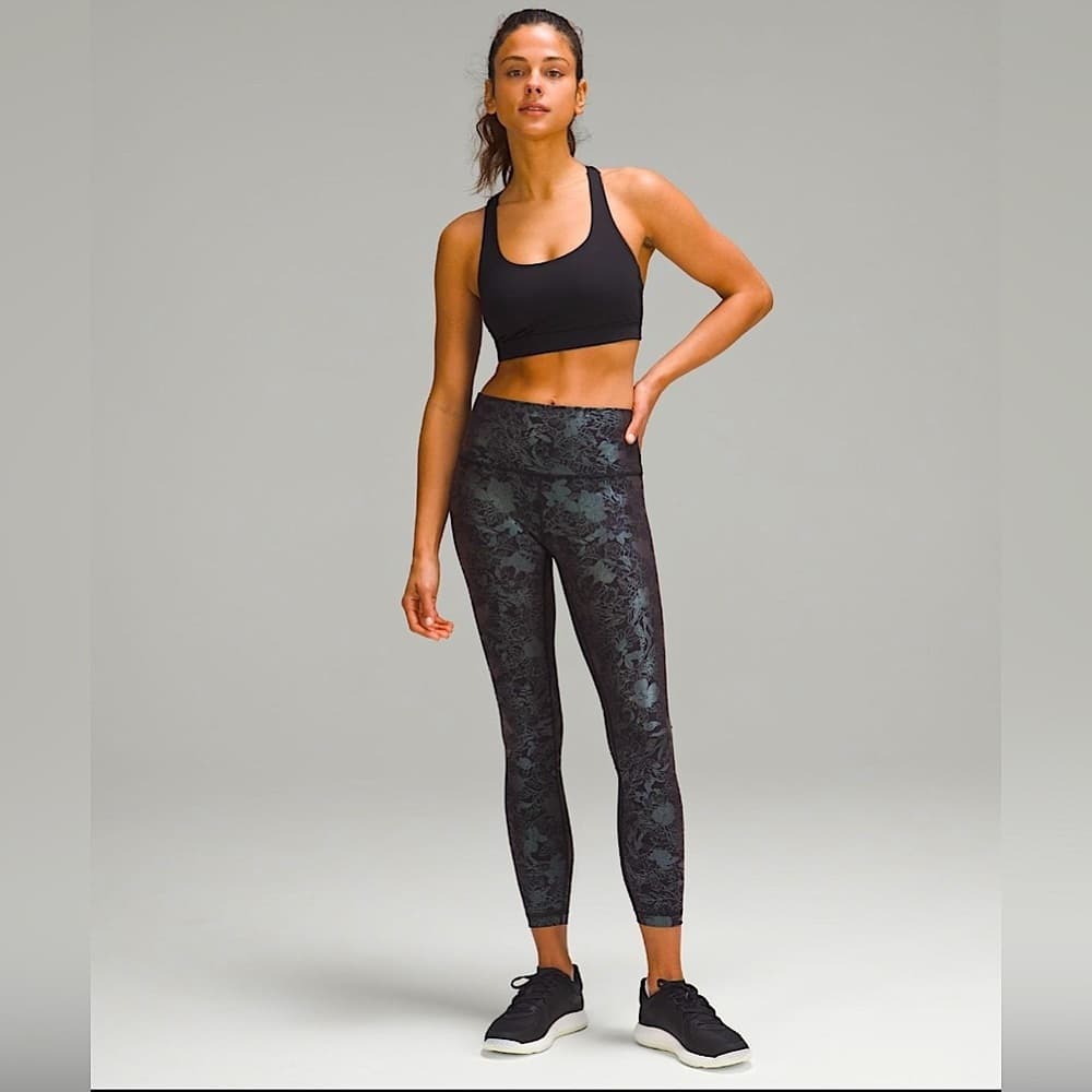 NEW Lululemon Wunder Under Tight 25” Metallic Blue Gray Shine Gym Leggings 14 - Thumbnail 4